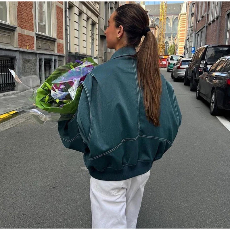 leather bomber jakcet